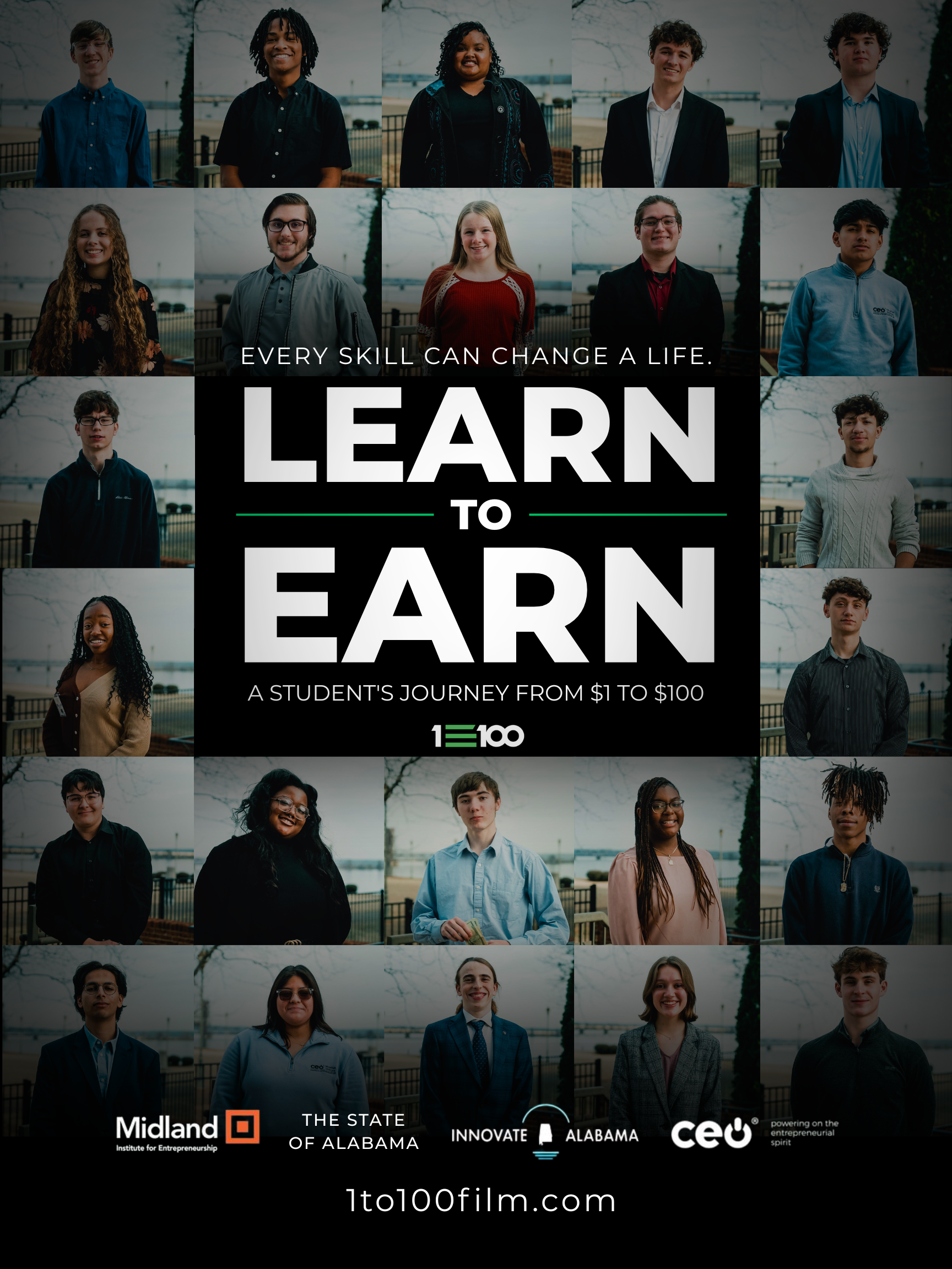 $1 to $100 - Learn to Earn poster